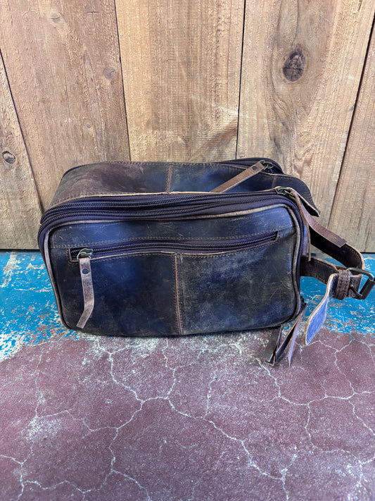 Brown Leather Shaving Kit