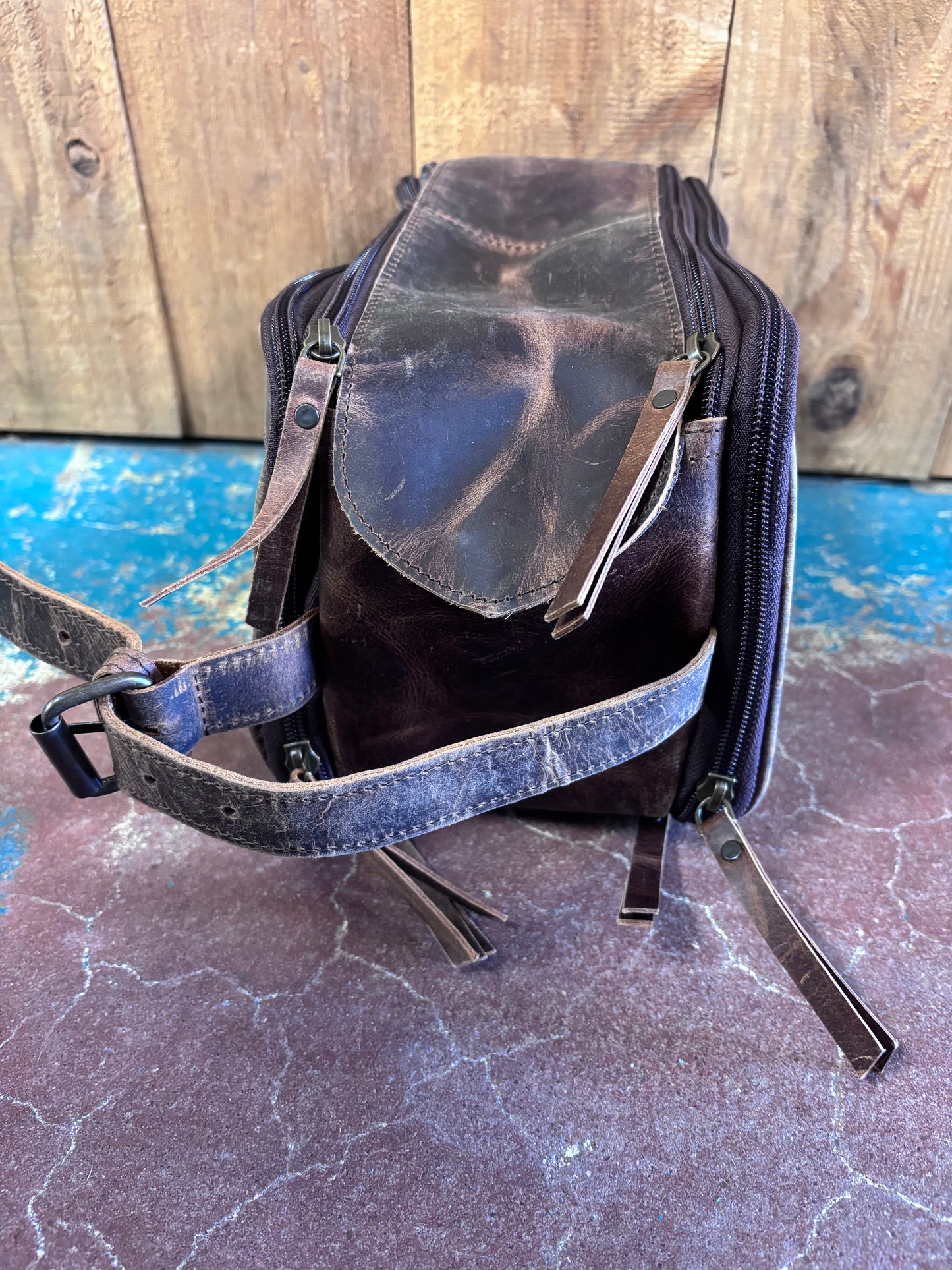 Brown Leather Shaving Kit