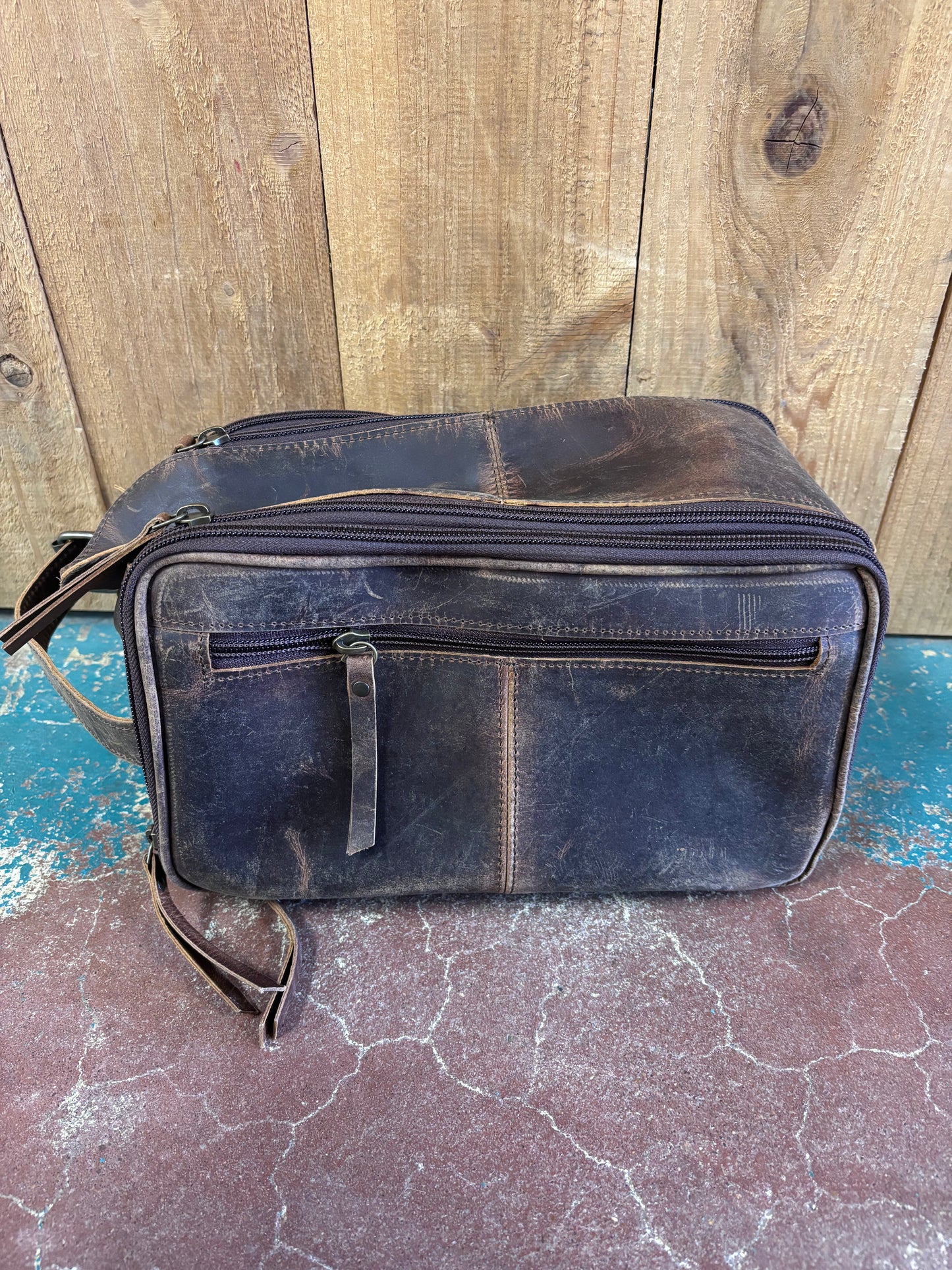 Brown Leather Shaving Kit