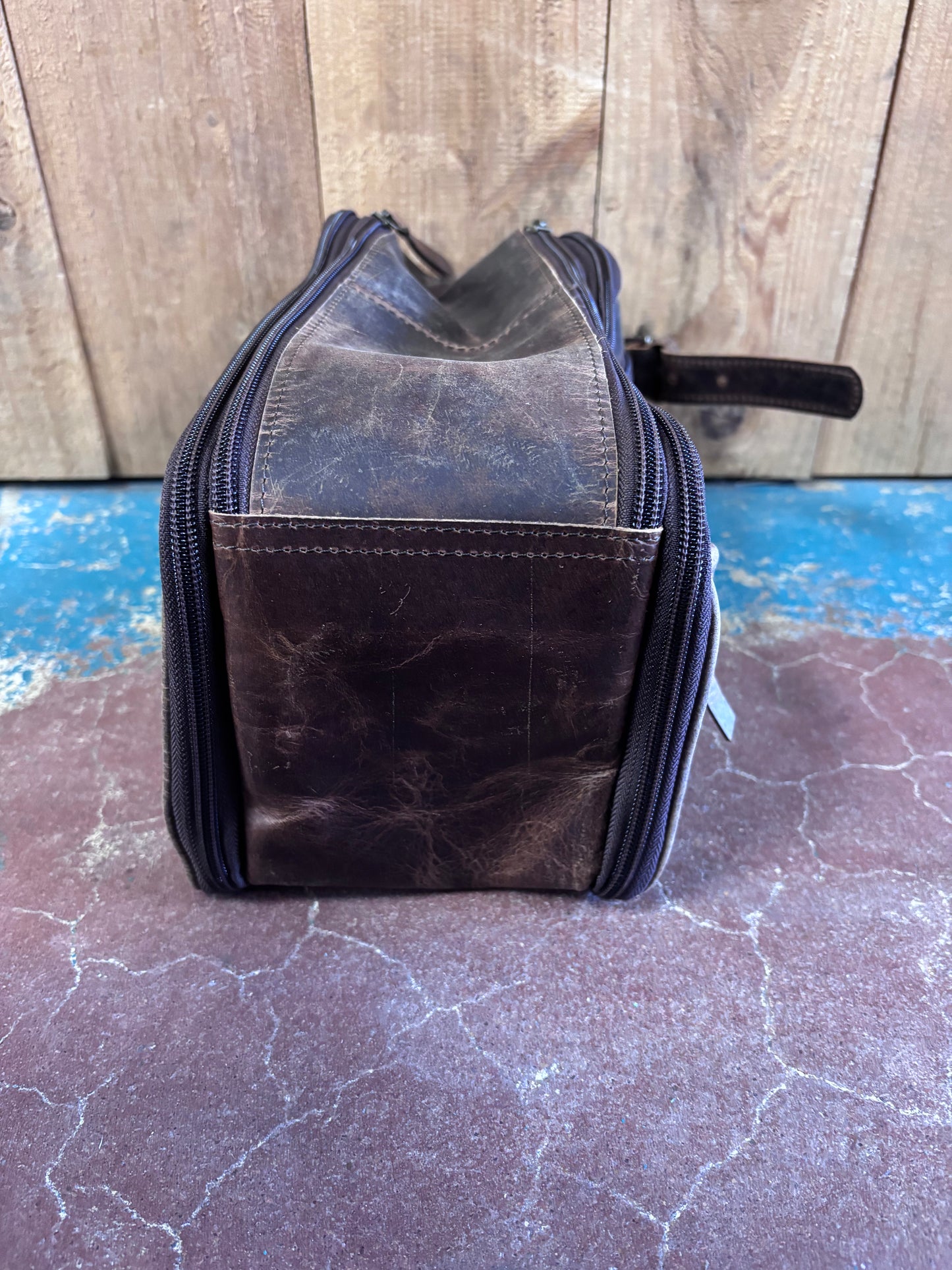 Brown Leather Shaving Kit