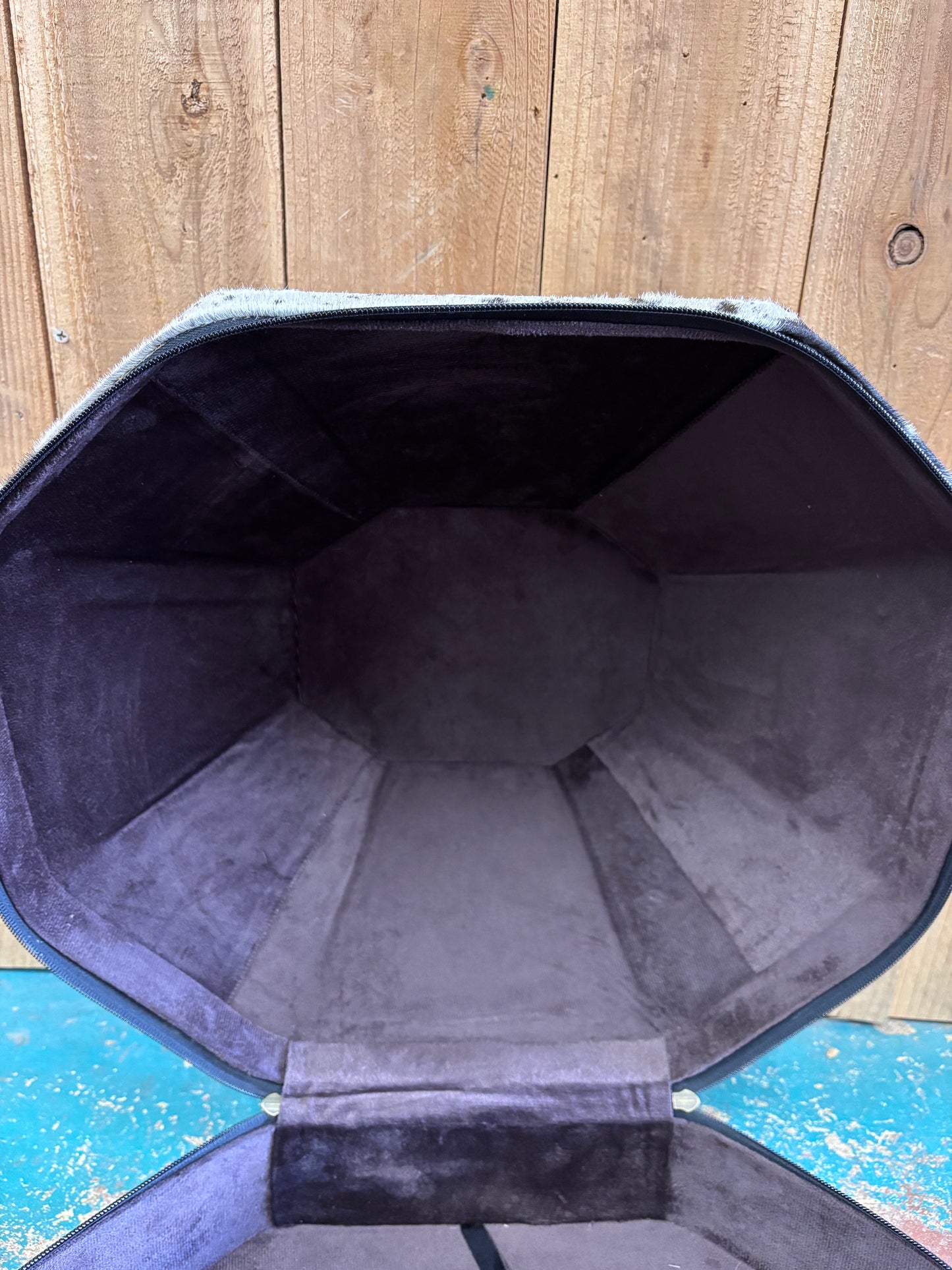 Black and White Checkered Cowhide Cowboy Hat Box