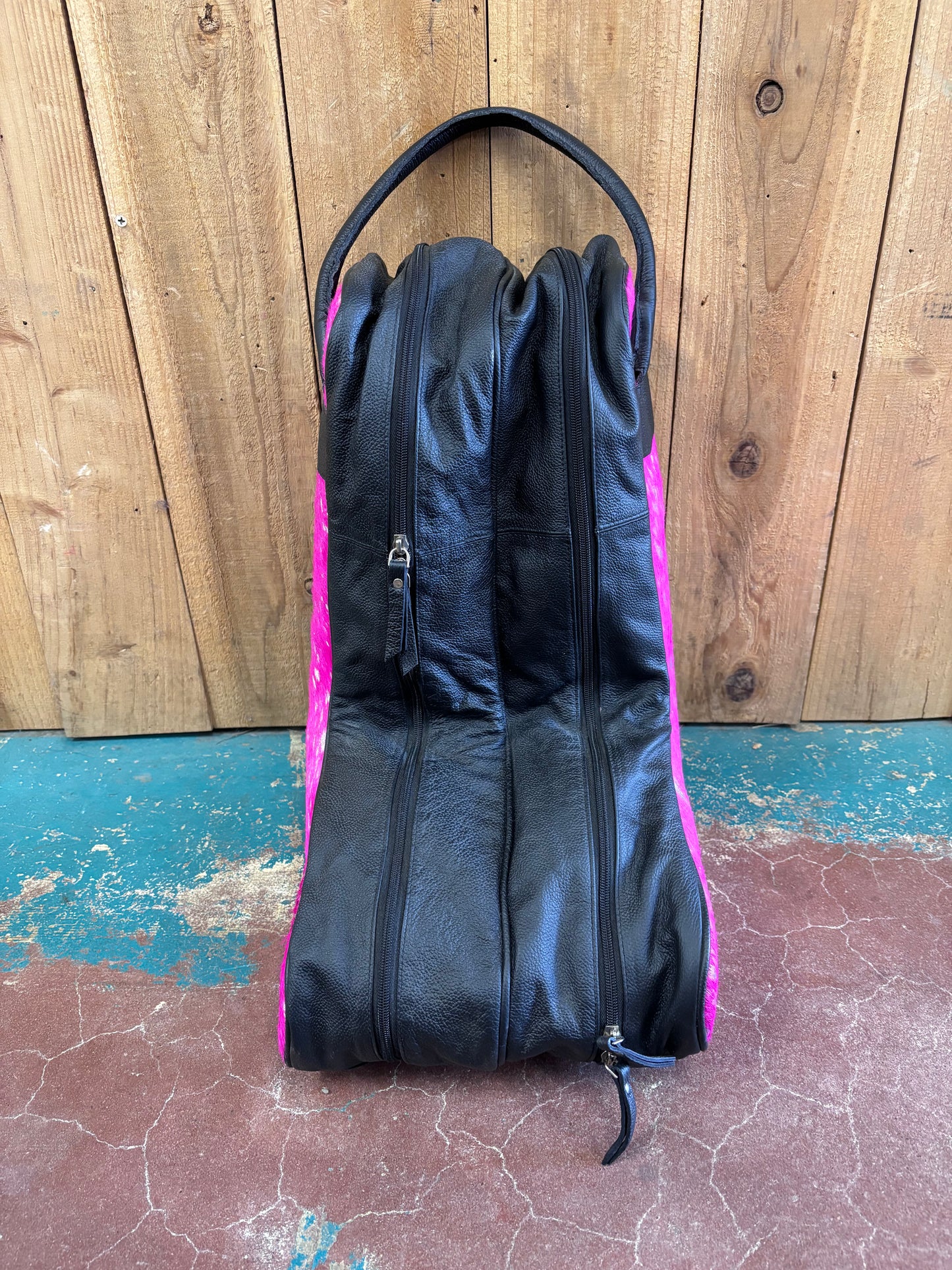 Sliver Spotted Pink Cowhide Boot Bag