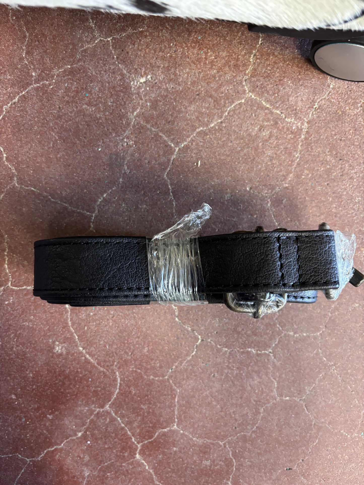 Turquoise and White Checkered Cowhide Suitcase