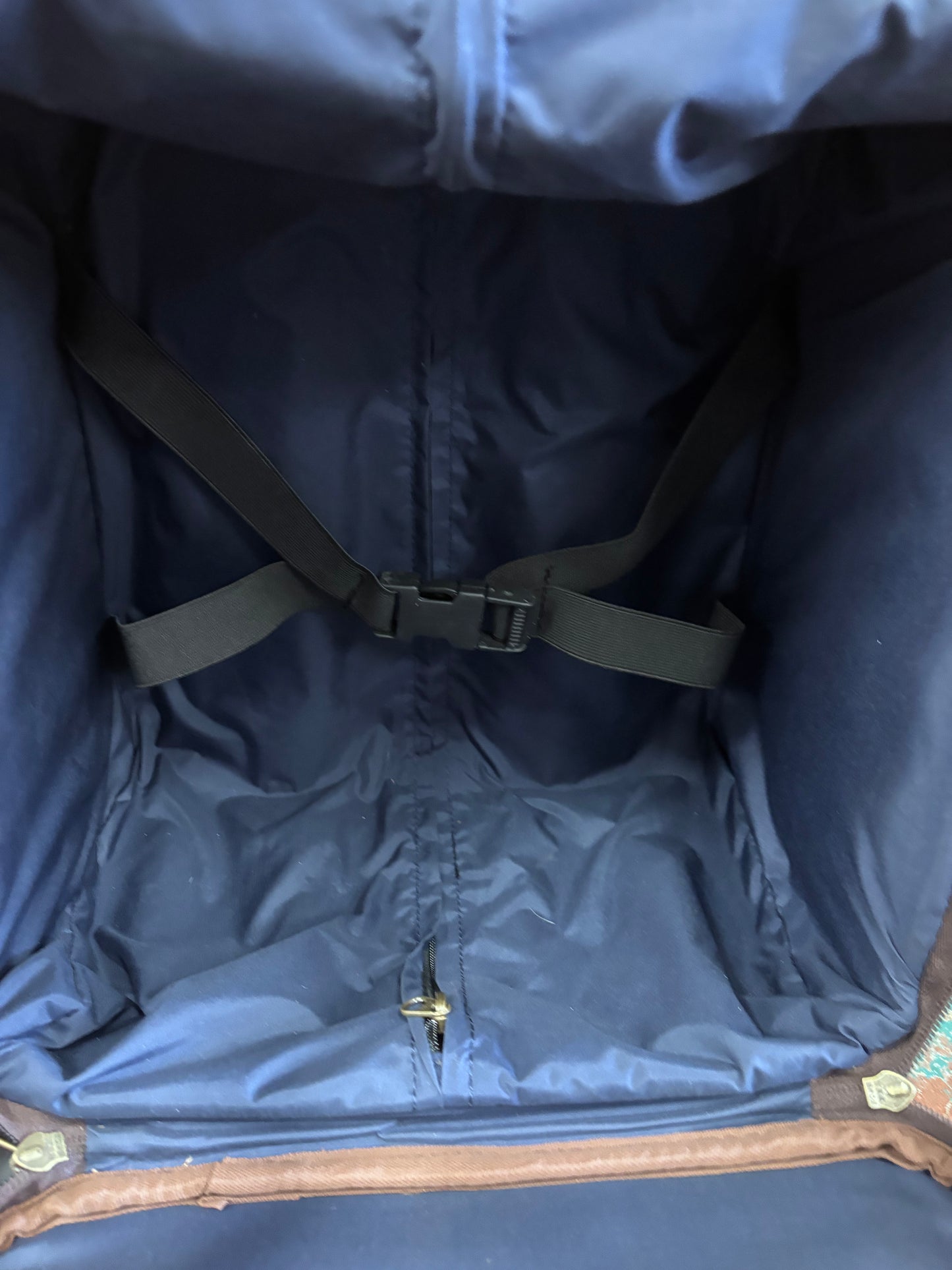 Small Brown Tooled Leather Suitcase