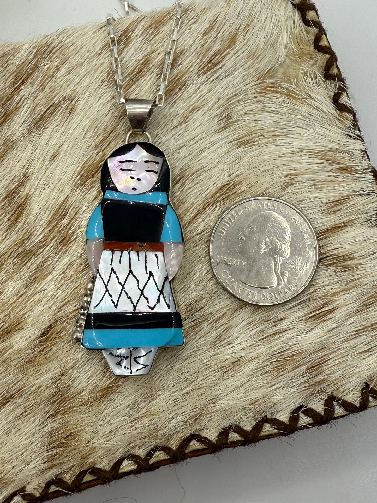 16" Maiden Pendant by Joyce Waseta, Zuni