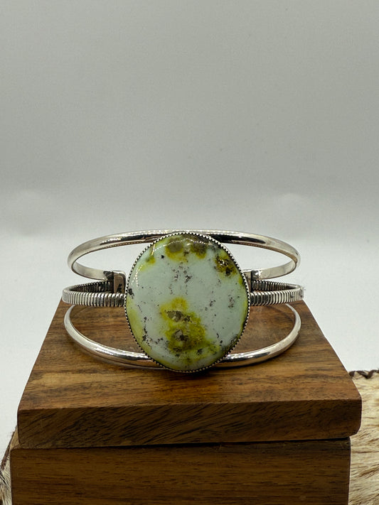 Palomino Turquoise Cuff by Roy Tom, Navajo