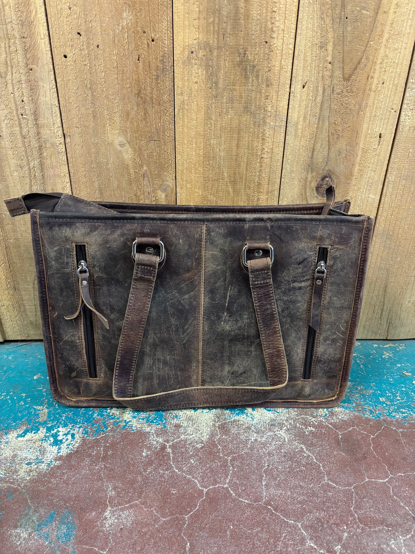 Brown Sunflower Tooled Leather Handbag Purse