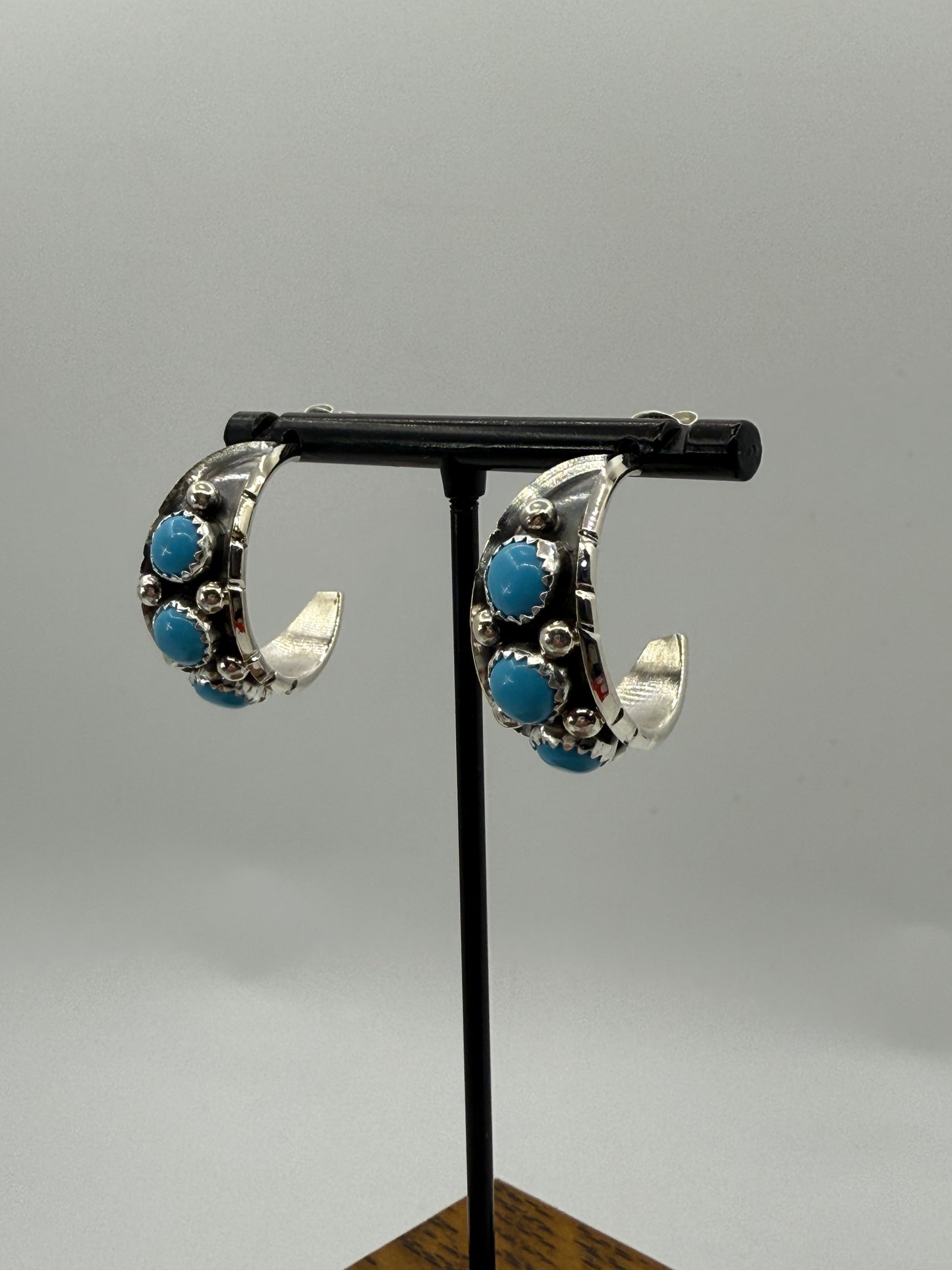 3 Stone Hoops by Reed Charley, Navajo