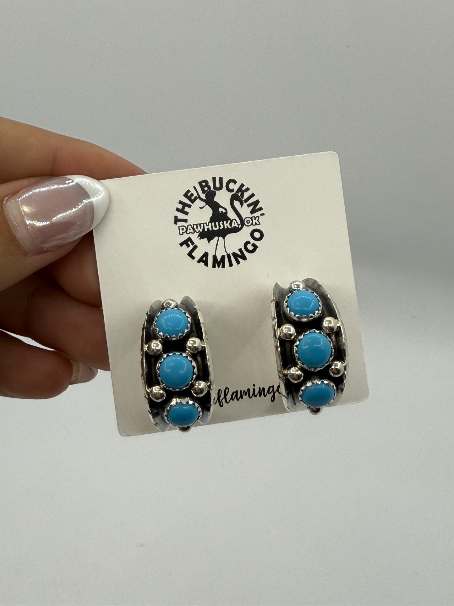 3 Stone Hoops by Reed Charley, Navajo