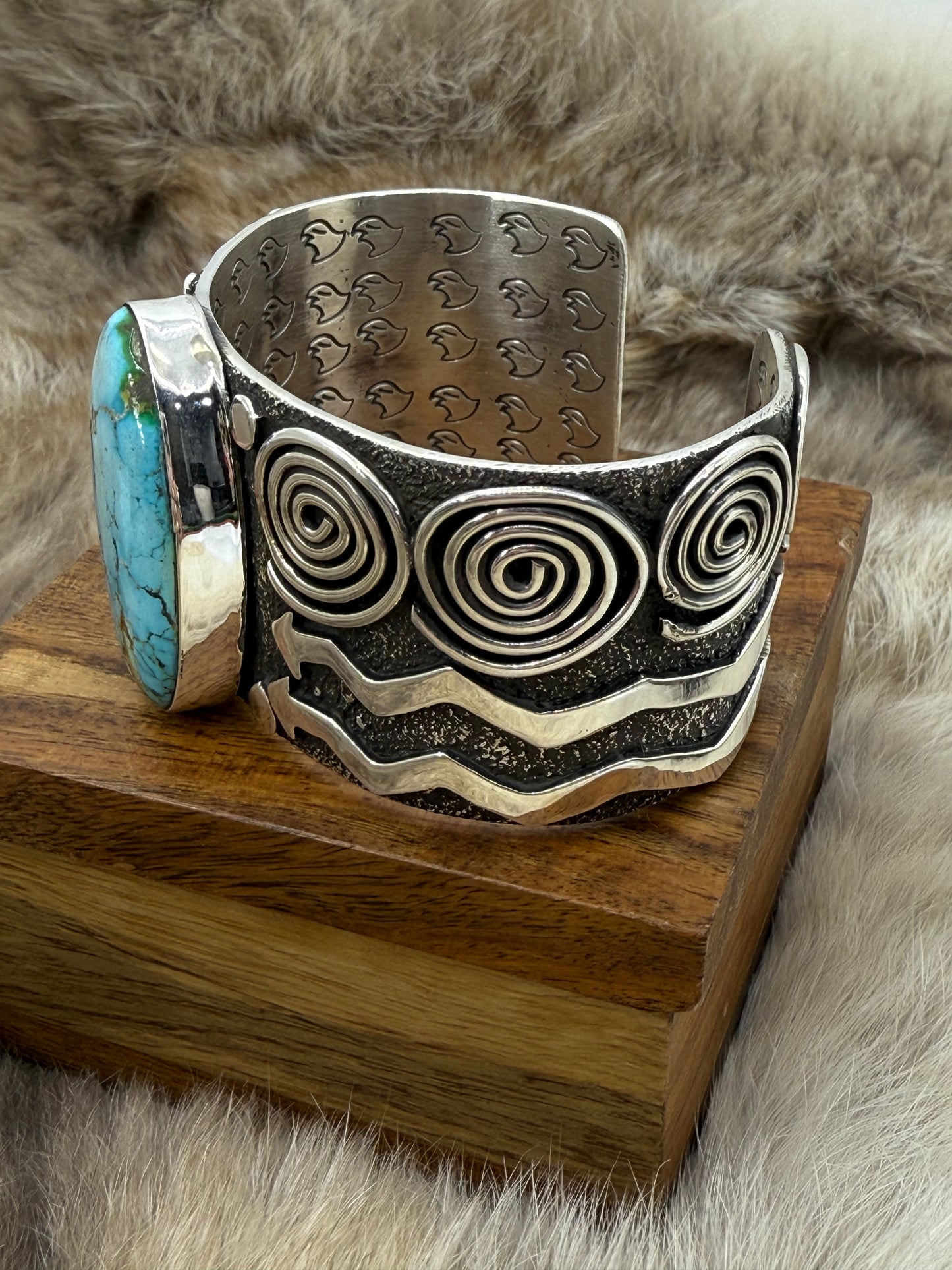 Sonoran Gold Turquoise Cuff by Alex Sanchez, Navajo