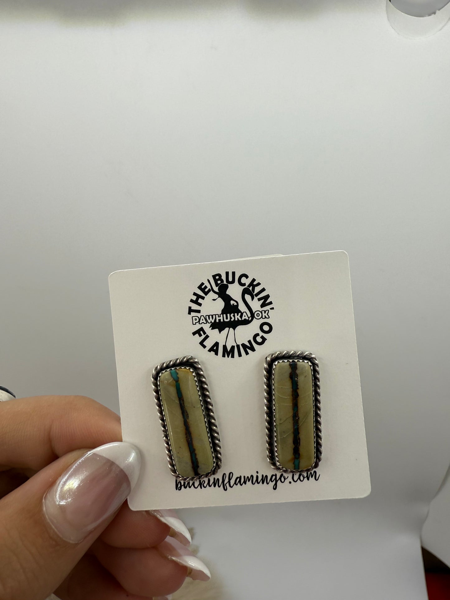 Boulder Turquoise Earrings By Viginia Becenti, Navajo