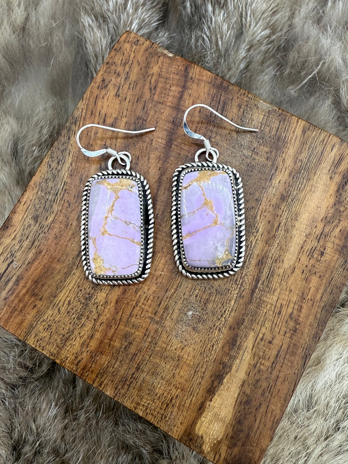 Purple Desert Phosphosiderite Earrings by Joelias Draper, Navajo