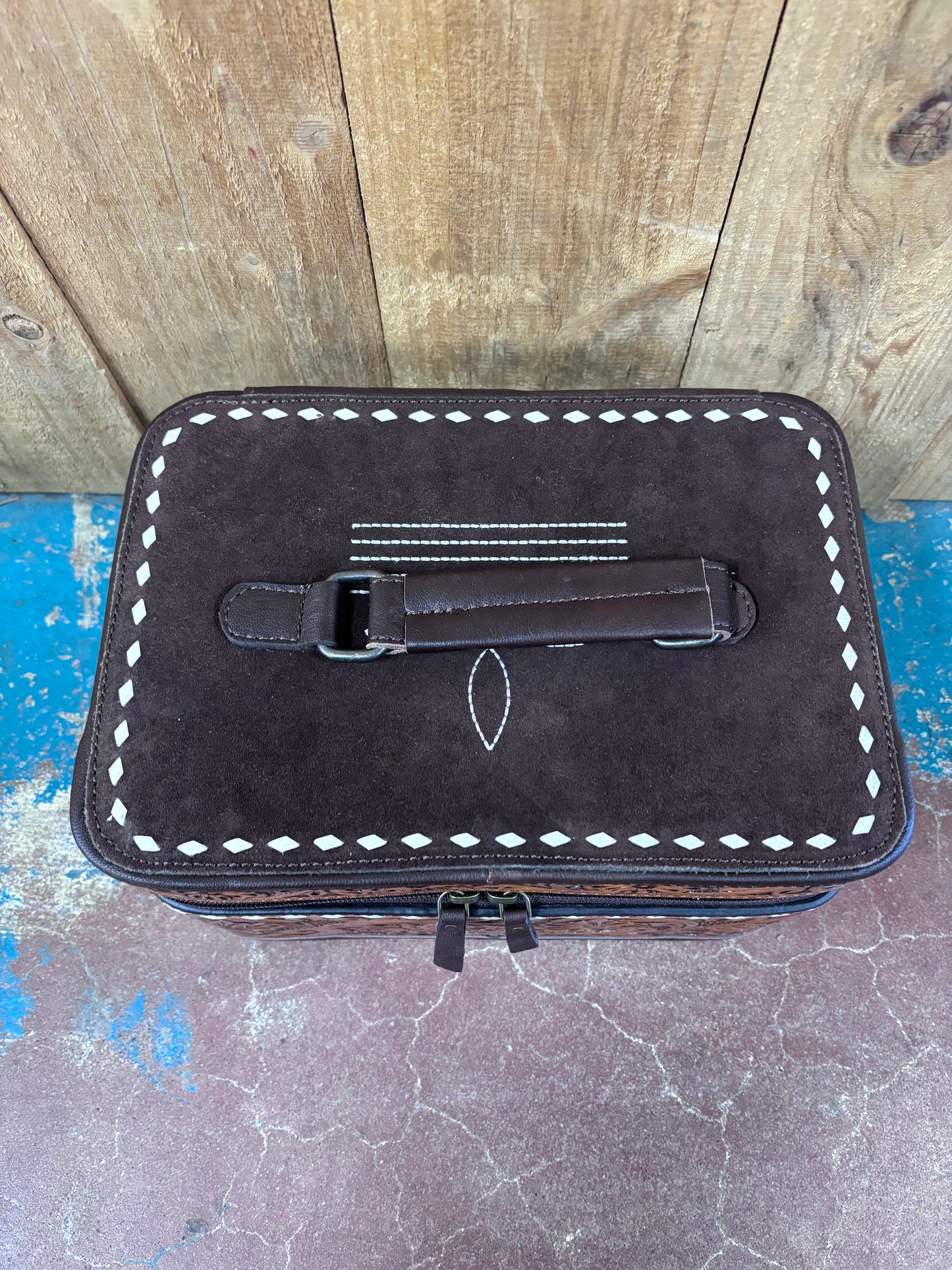 Large Brown Boot Stitched Jewelry Box