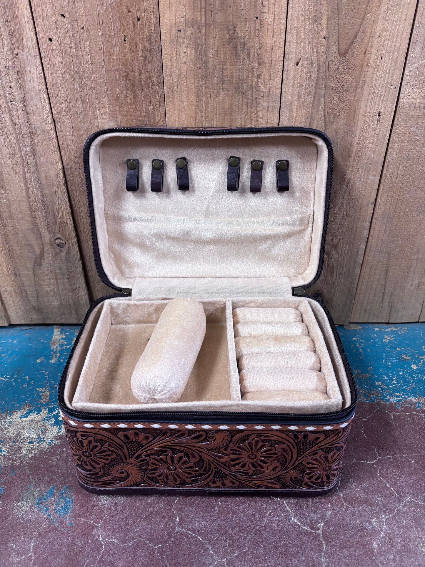 Large Brown Boot Stitched Jewelry Box
