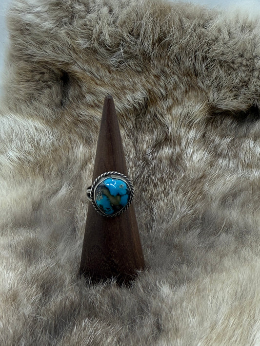 7.5 Turquoise Ring by Sheila Tso, Navajo