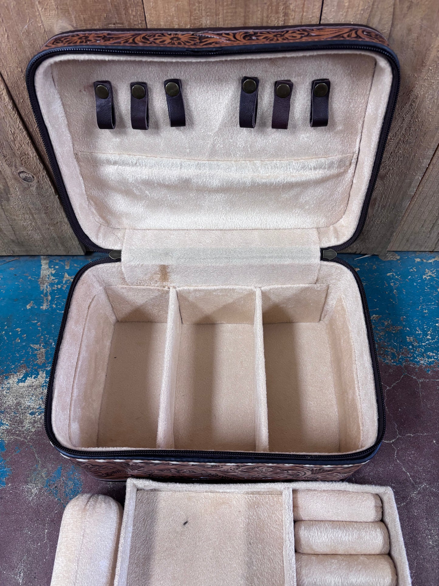 Large Brown Boot Stitched Jewelry Box