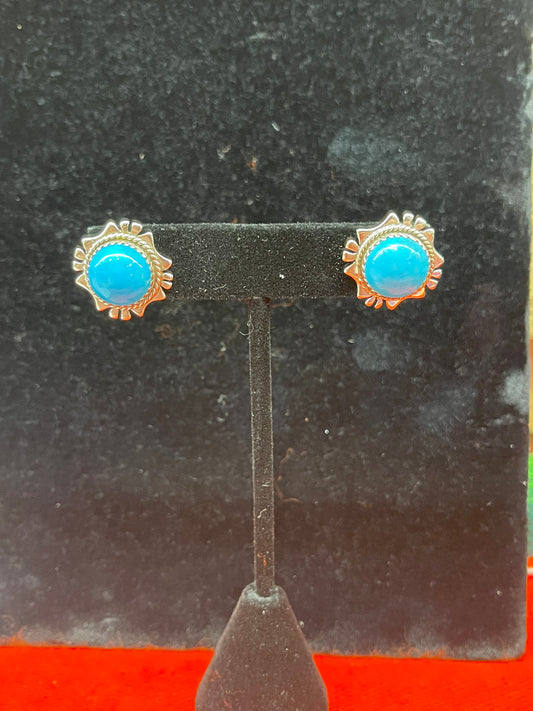 Turquoise Circle Earrings