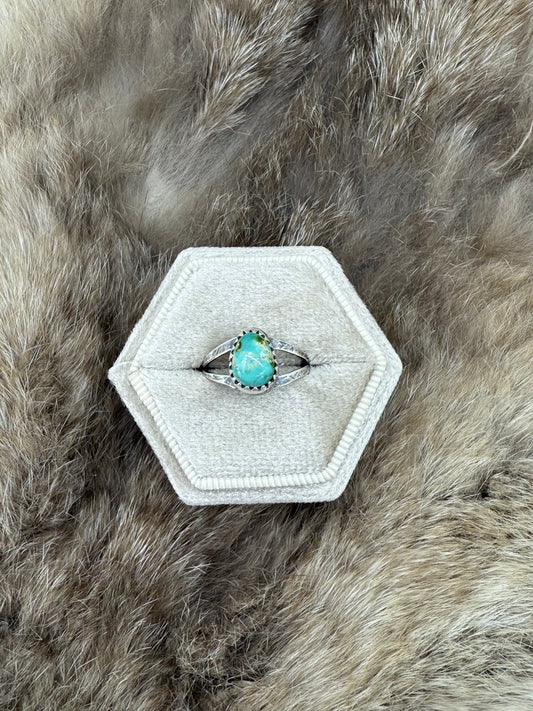 6.0 Sonoran Gold Turquoise Single Stone Ring by Gerald Joe, Navajo