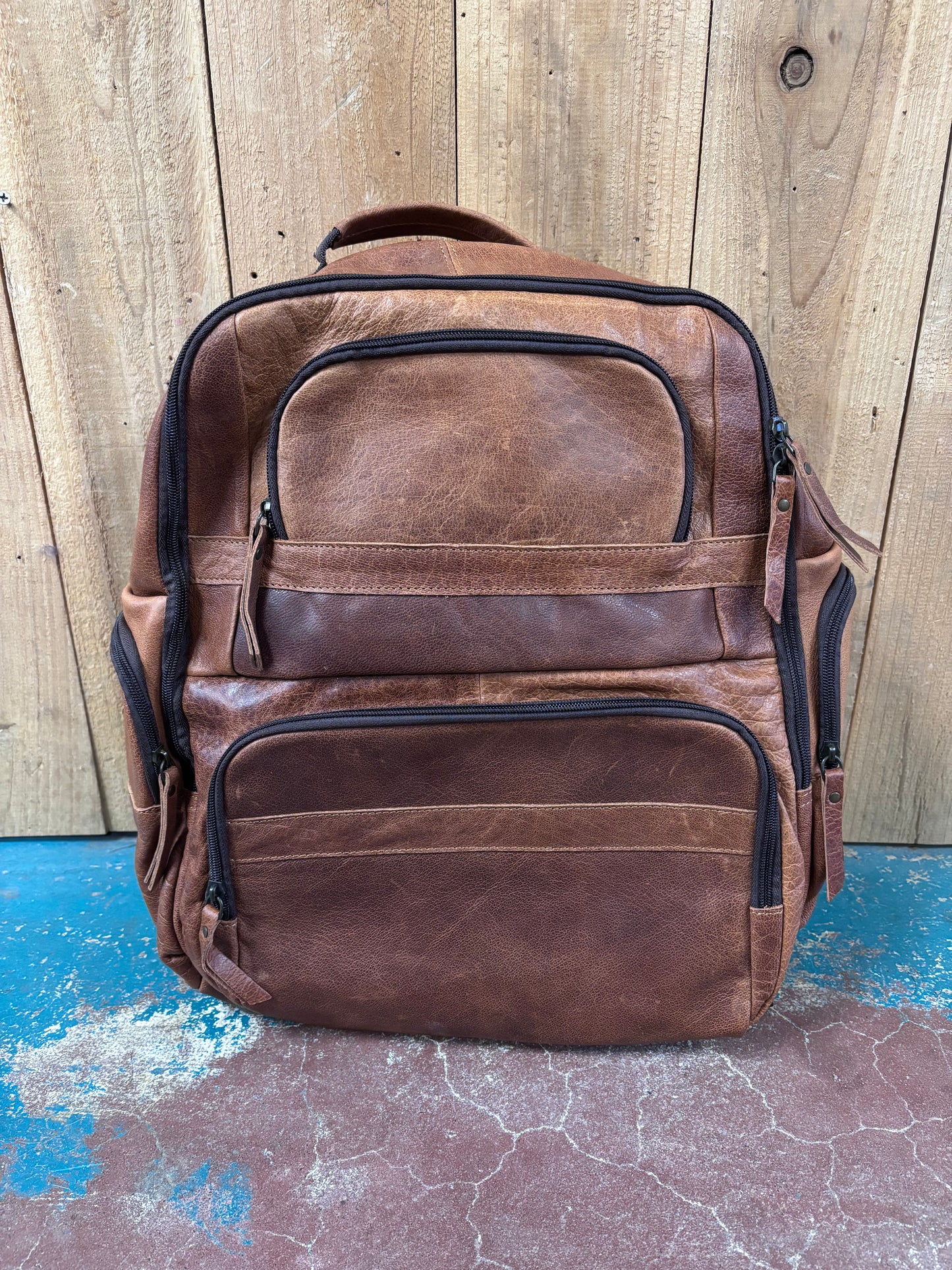 Brown Leather Backpack