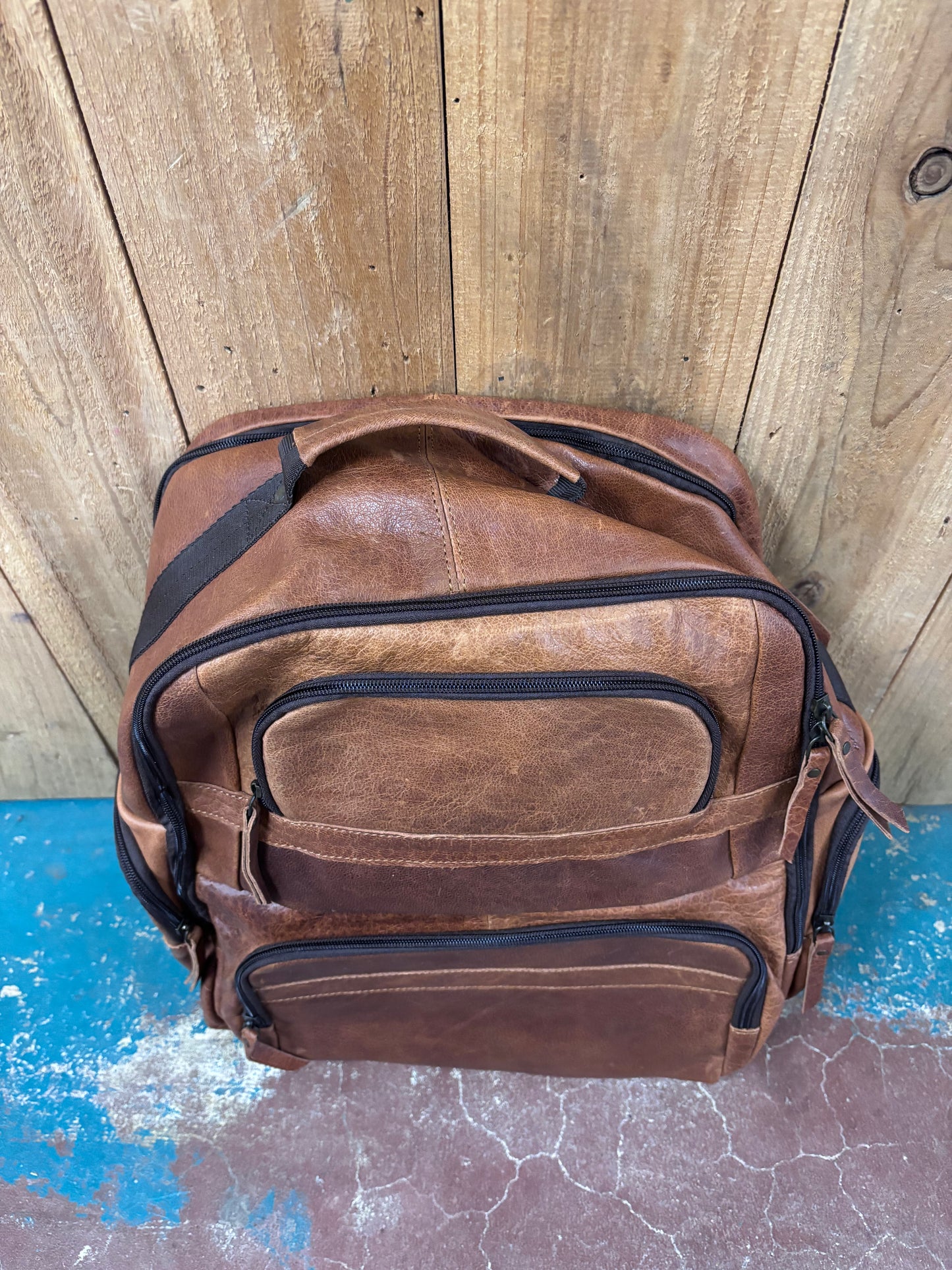 Brown Leather Backpack