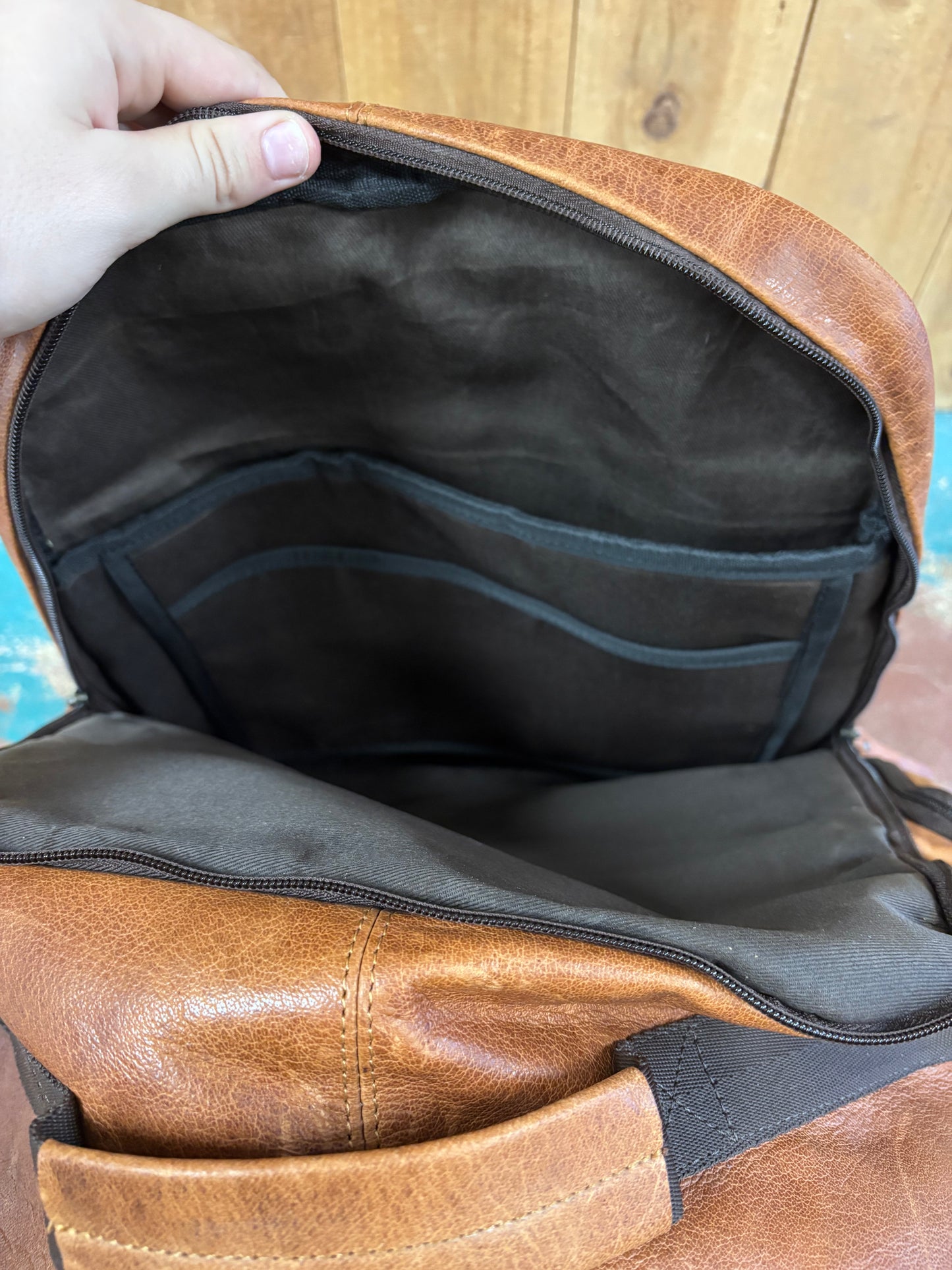 Brown Leather Backpack