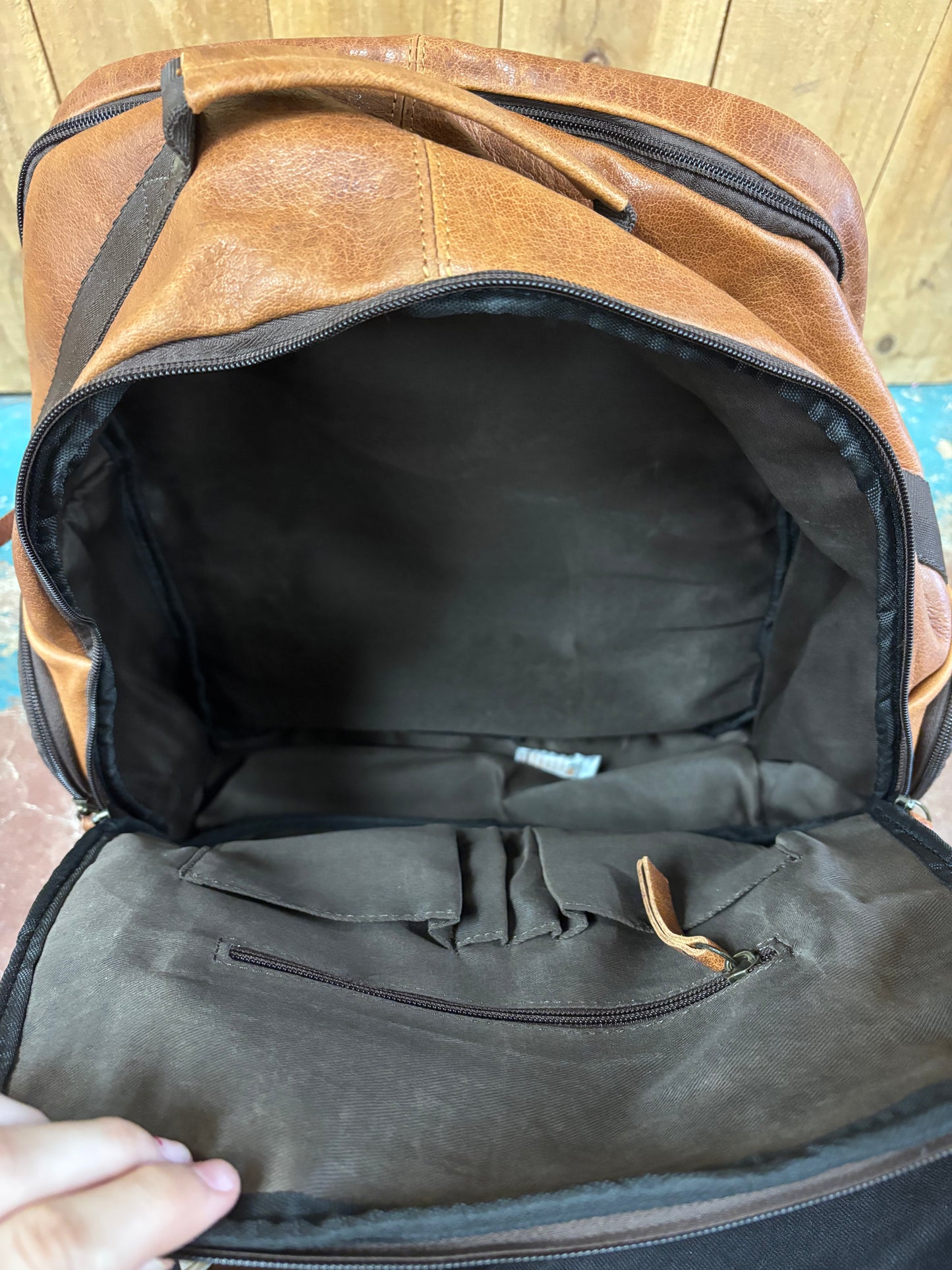 Brown Leather Backpack