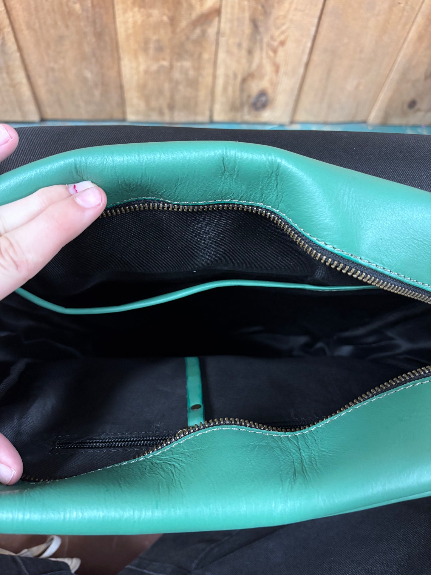 Turquoise Cowhide Tooled Leather Backpack