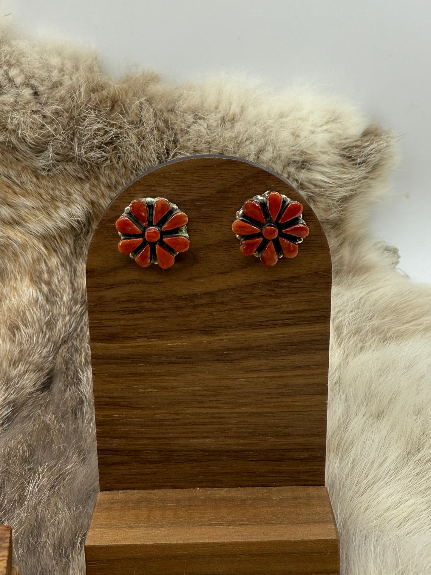 Coral Cluster Earrings by Arlo & Rose Kanteena, Zuni