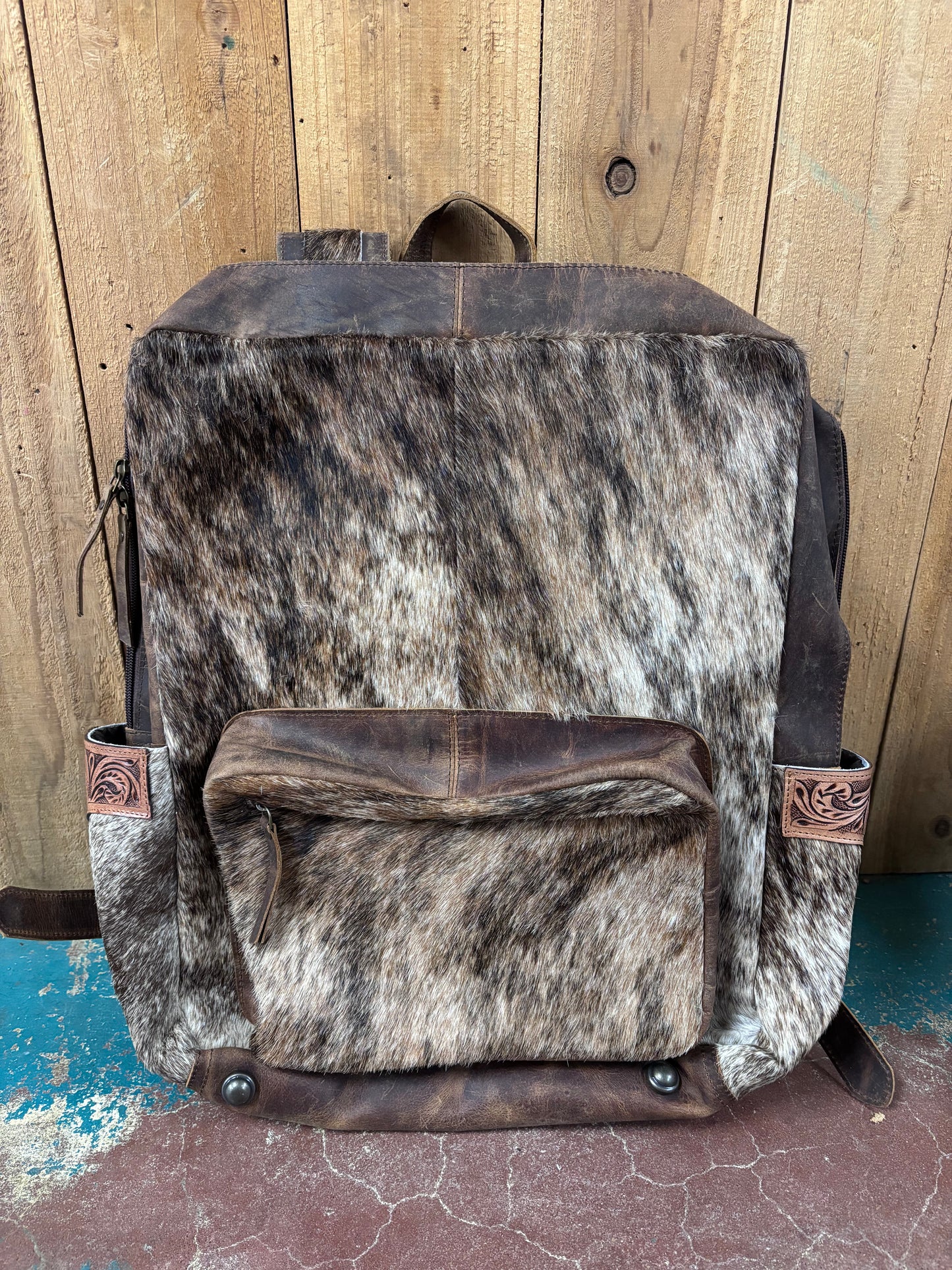 Brown Cowhide Leather Backpack