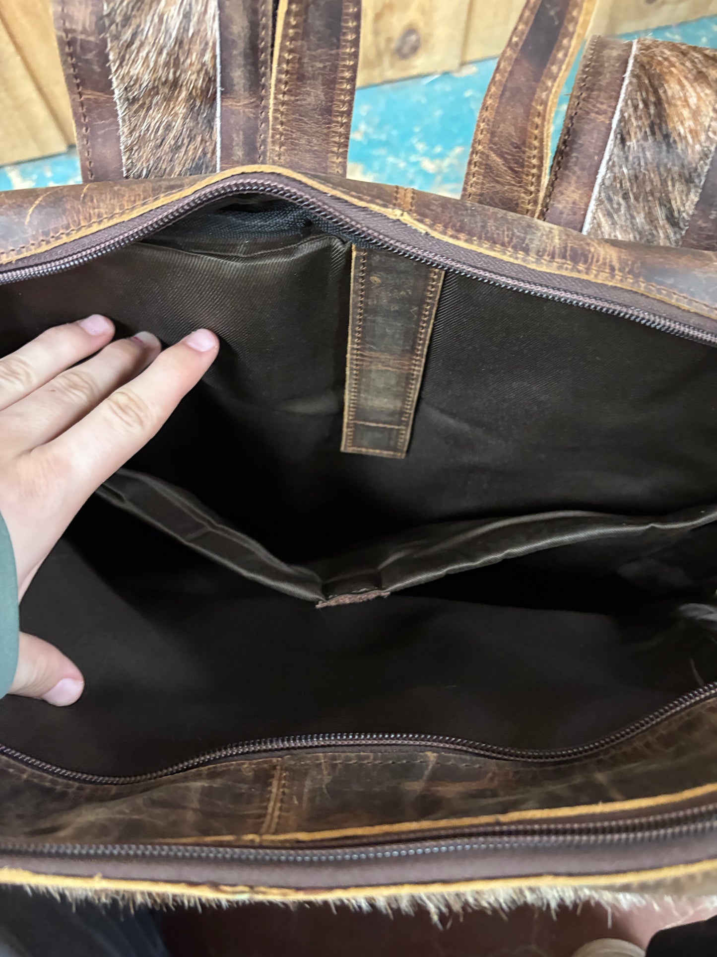 Brown Cowhide Leather Backpack