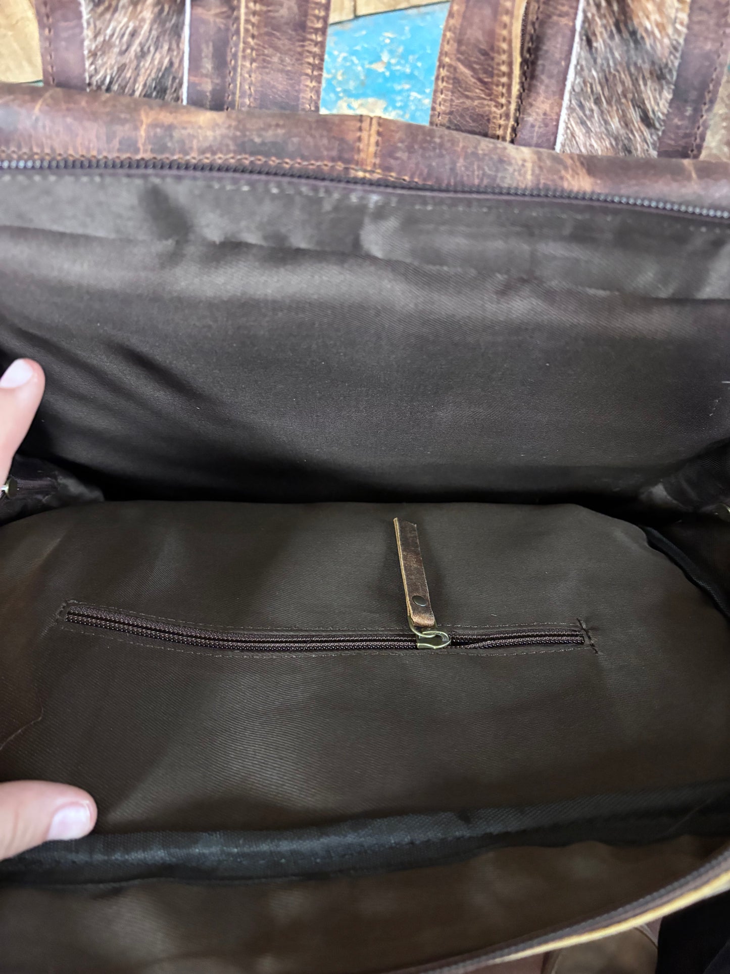 Brown Cowhide Leather Backpack