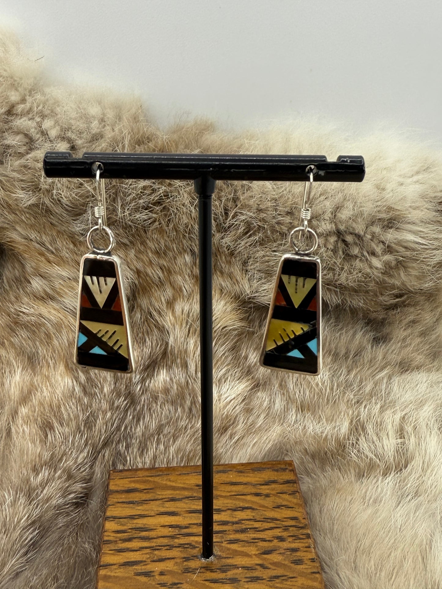 Inlay Trapezoid Slabs by Leander Othole, Zuni