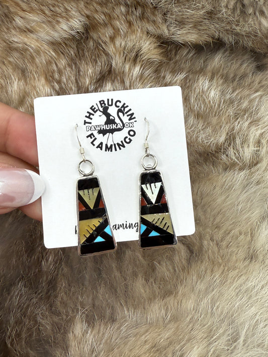 Inlay Trapezoid Slabs by Leander Othole, Zuni