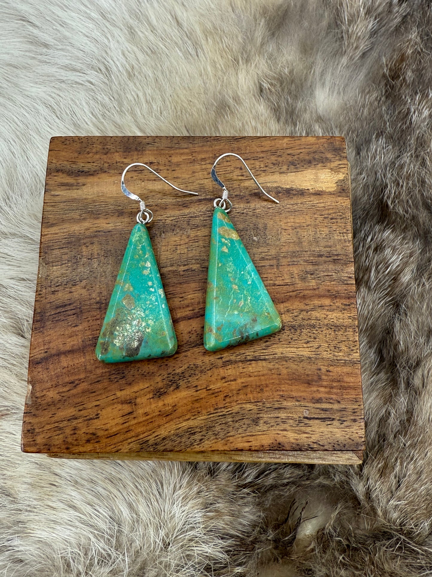 Cripple Creek Turquoise Slab Earrings