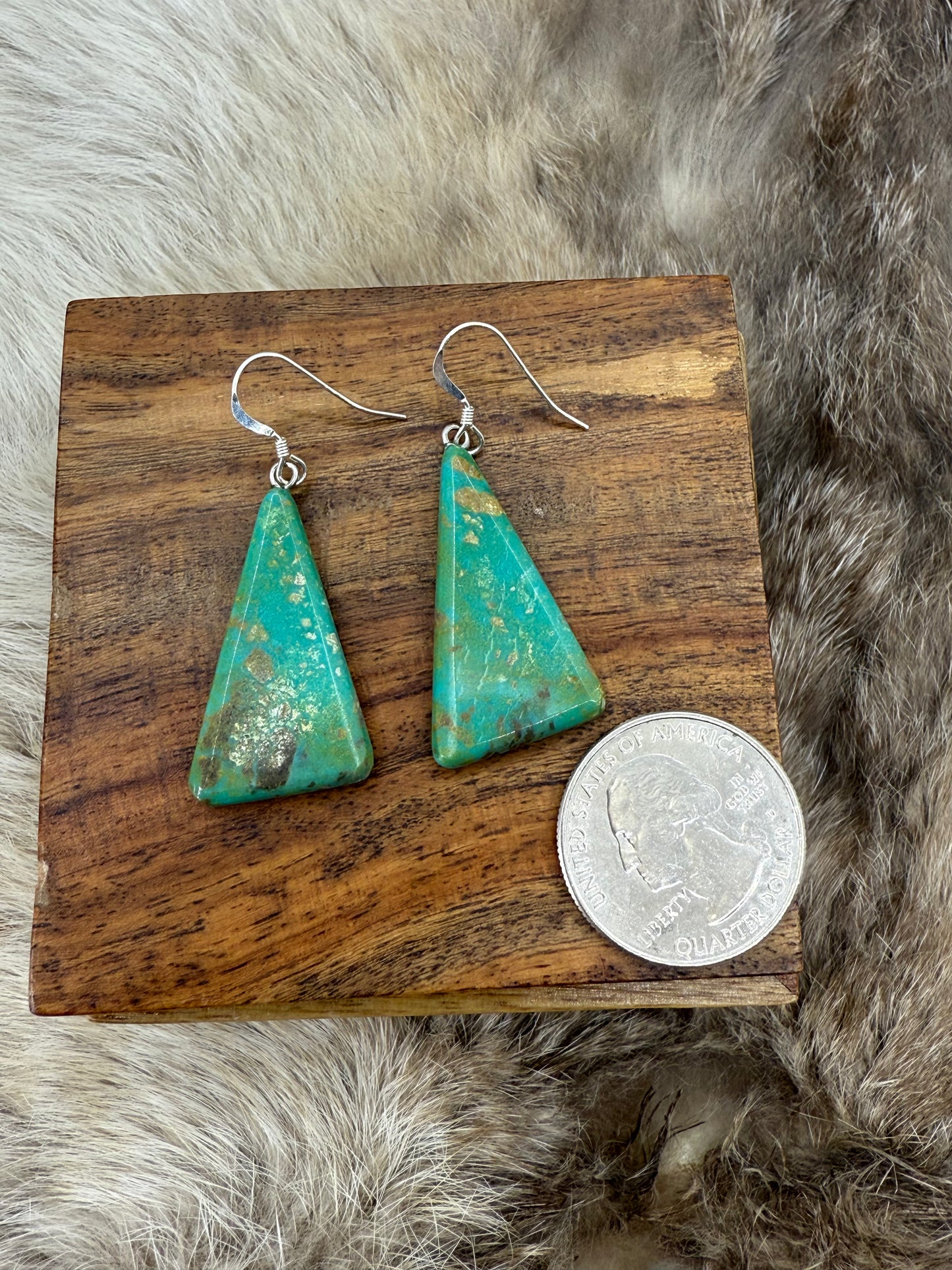 Cripple Creek Turquoise Slab Earrings