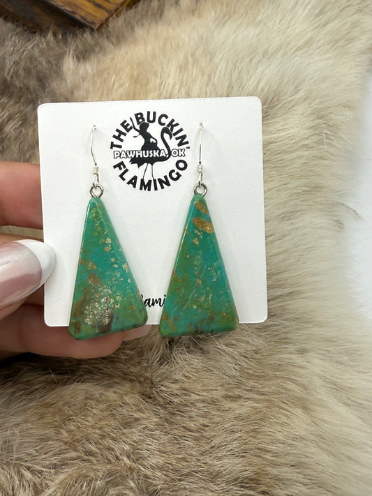 Cripple Creek Turquoise Slab Earrings