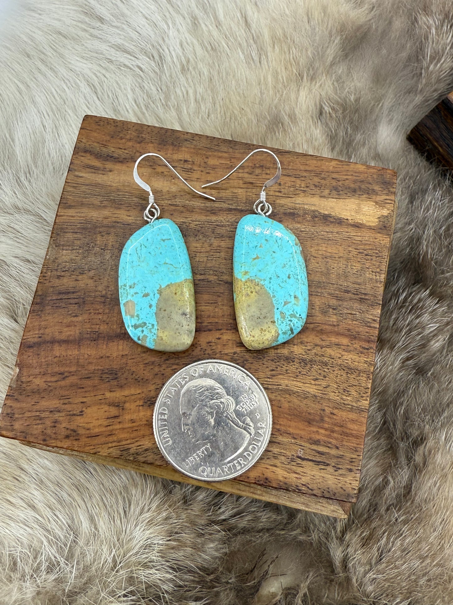 Cripple Creek Turquoise Slab Earrings