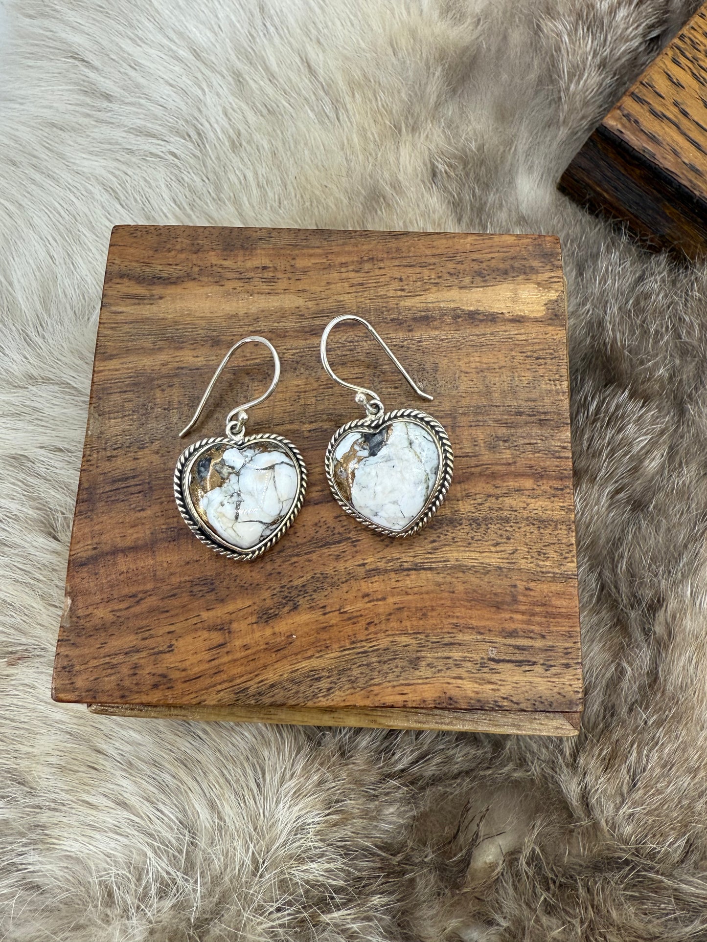 Kingman Crush Heart Shaped Dangle Earrings