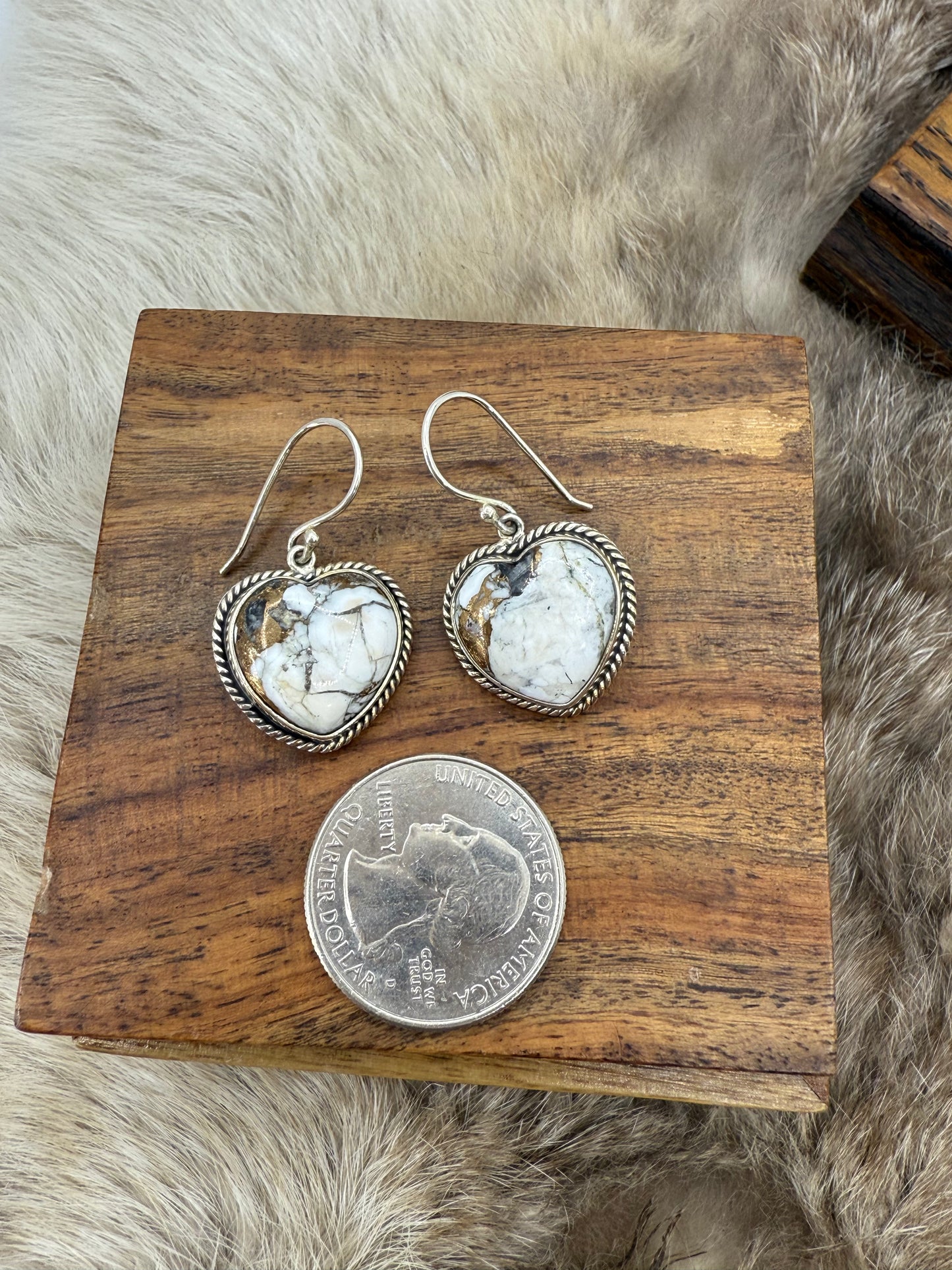 Kingman Crush Heart Shaped Dangle Earrings