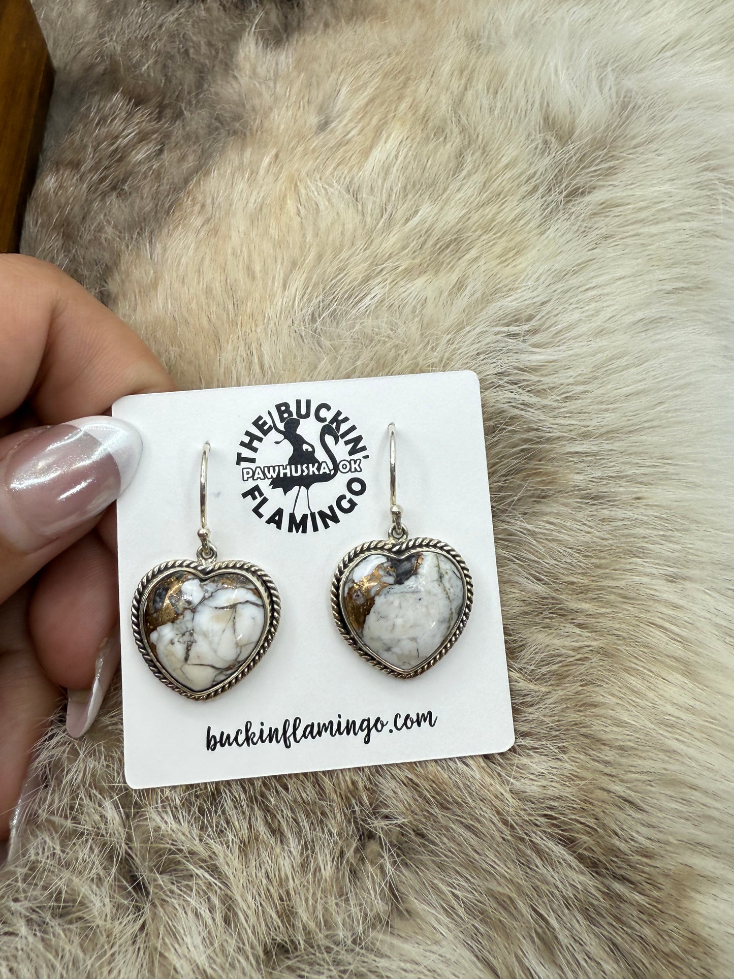 Kingman Crush Heart Shaped Dangle Earrings