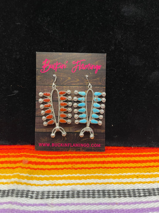 Reversible Sleeping Beauty & Coral Earrings