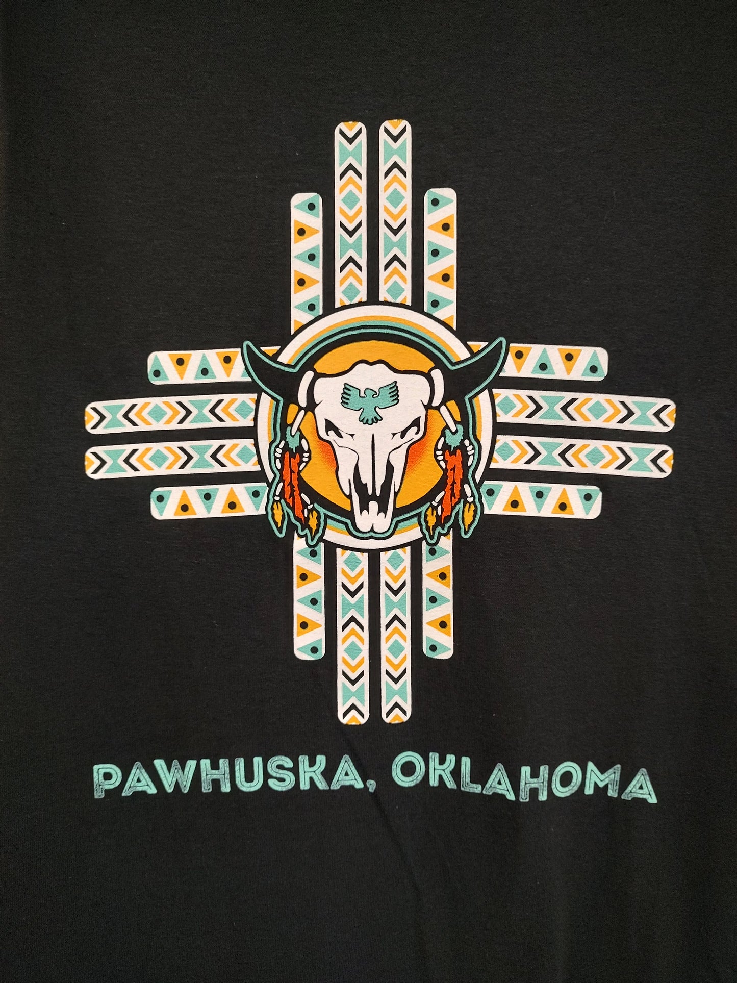 Cow Skull with Santa Fe Backing Shirt