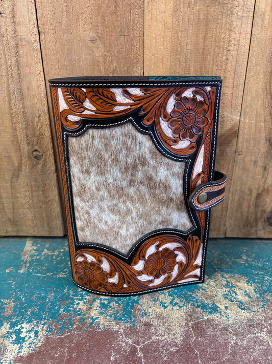 Red Tooled Cowhide Bible Cover