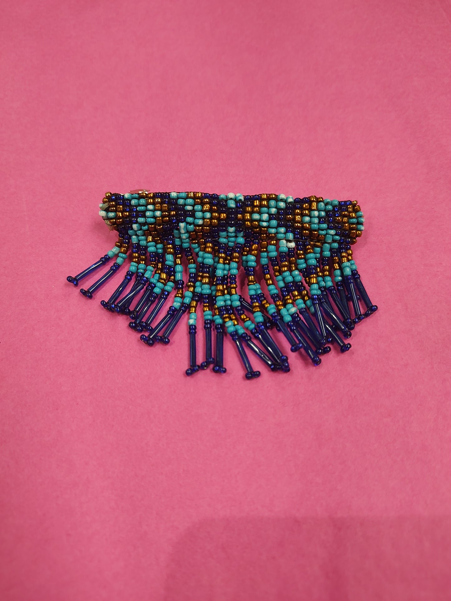 Seed bead hair barrette