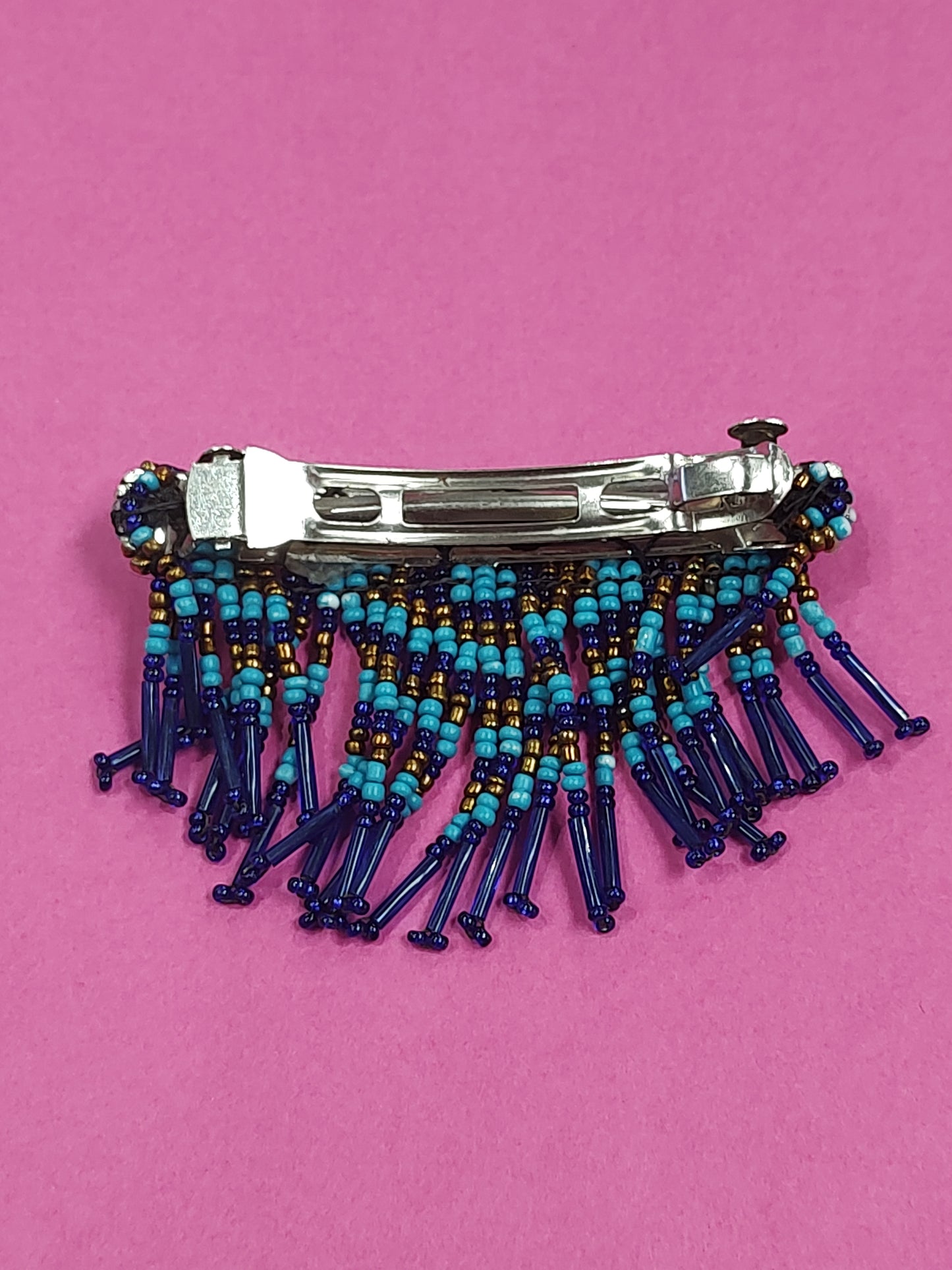 Seed bead hair barrette