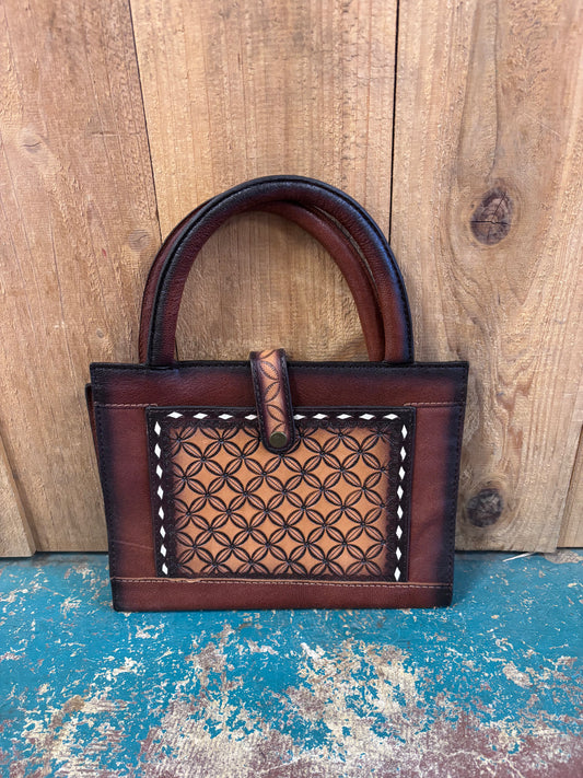 Brown Tooled Portable Bible Cover