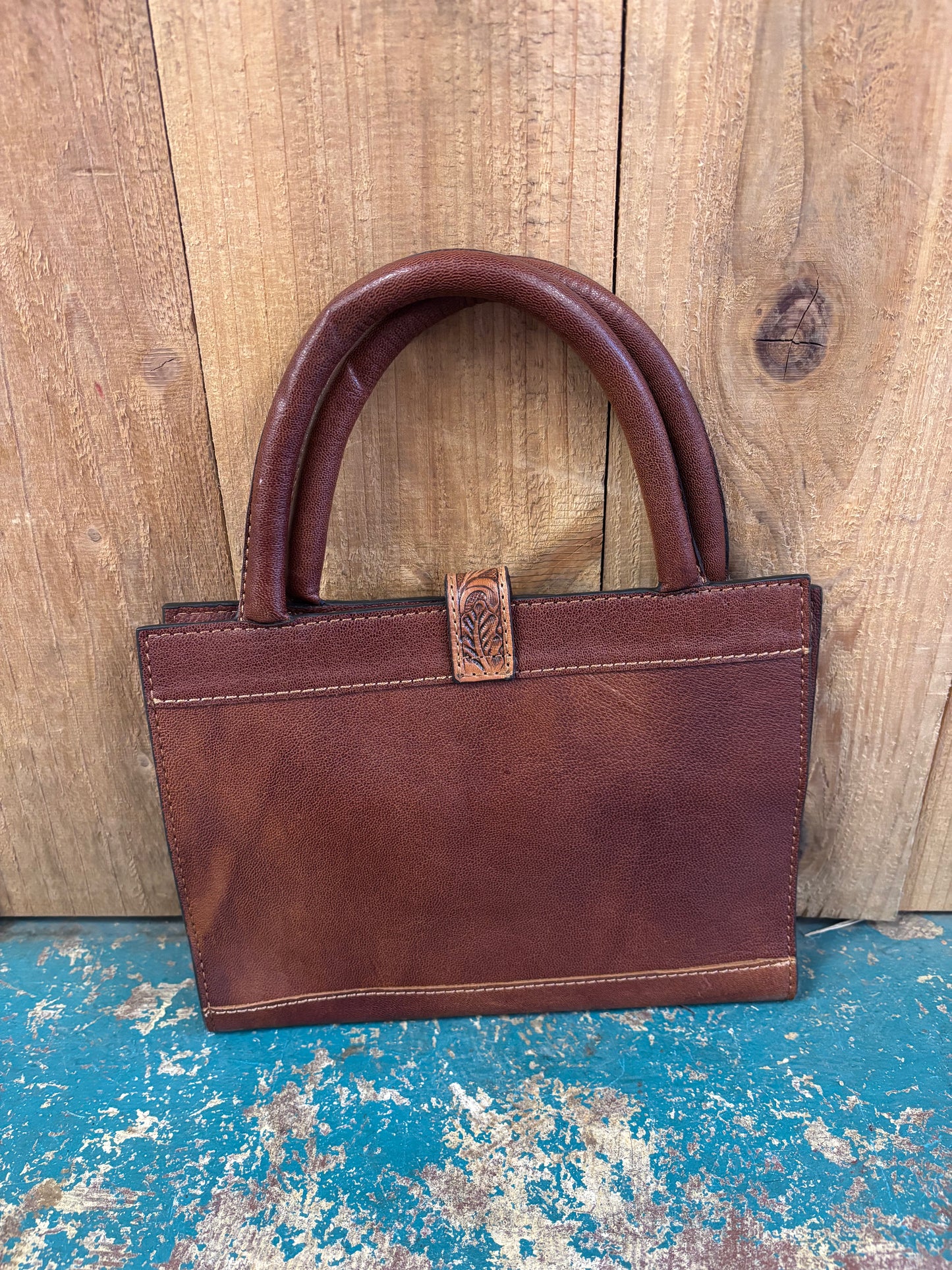 Brown Cowhide Ace Tooled Portable Bible Cover