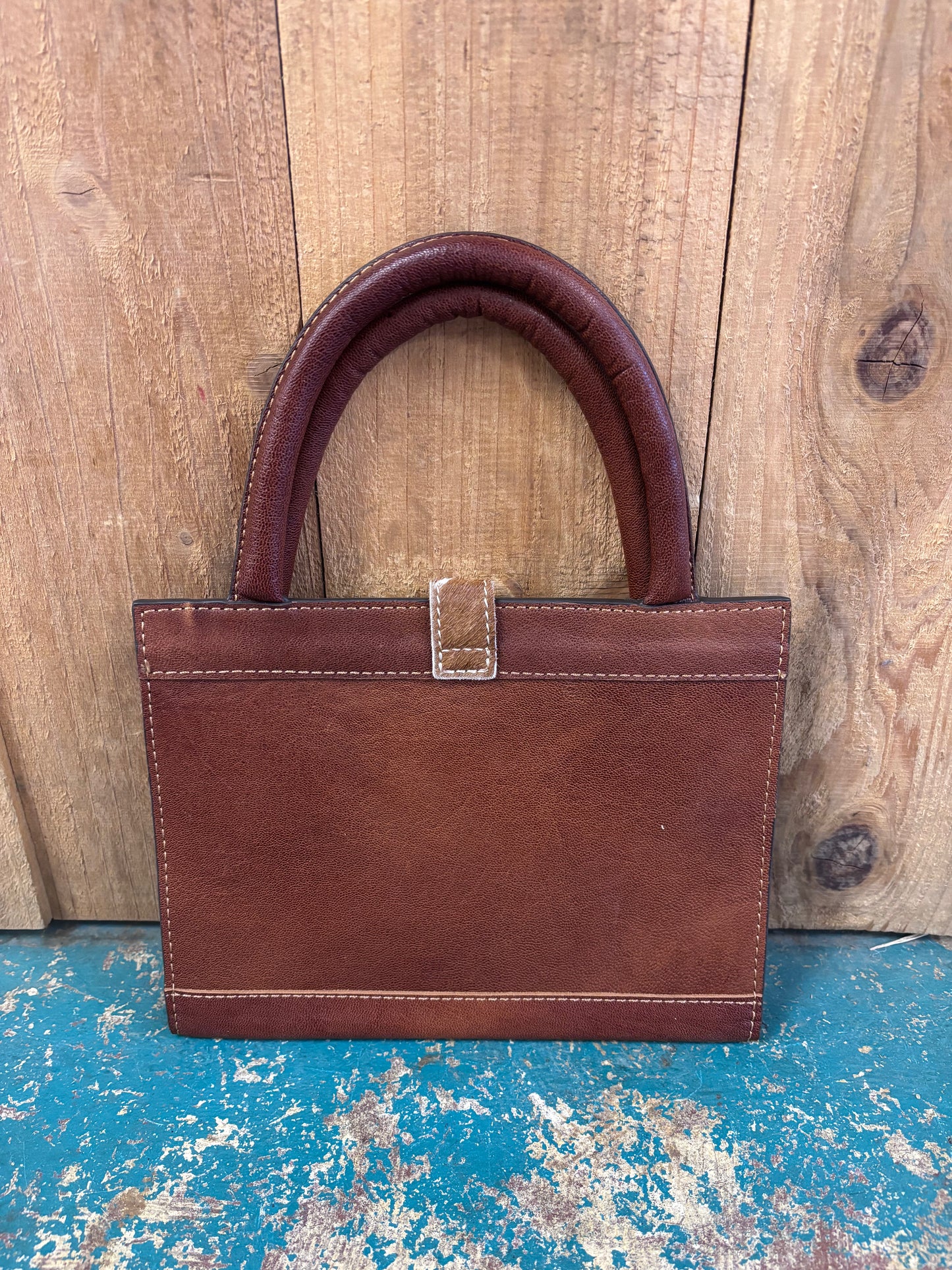 Brown And White Cowhide Portable Bible Cover