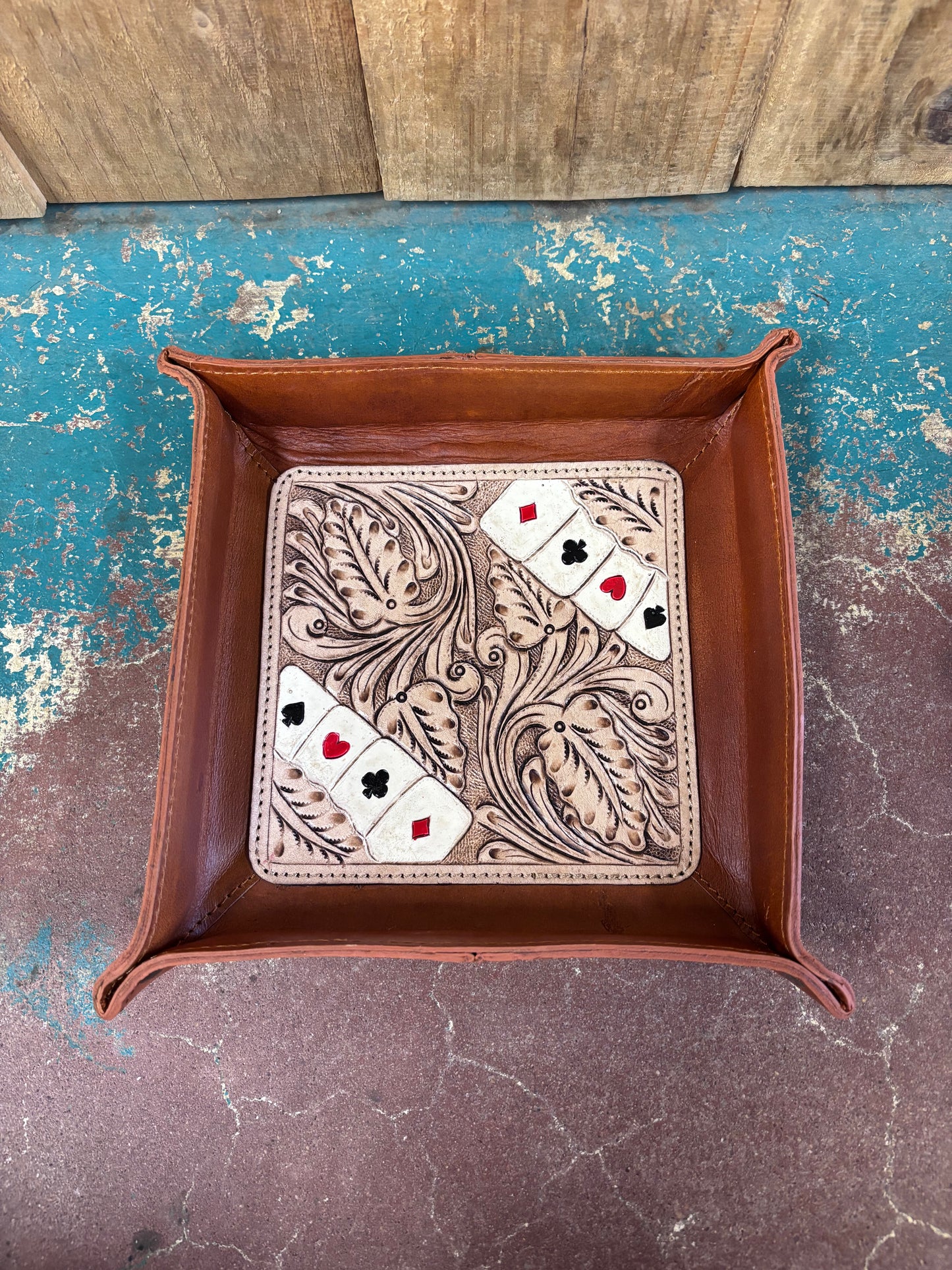 Suit Of Suits Tooled Jewelry Tray