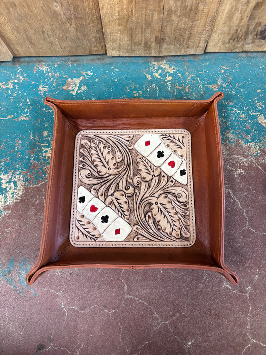 Suit Of Suits Tooled Jewelry Tray